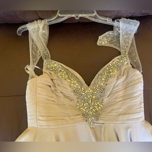 Grey rhinestone homecoming dress